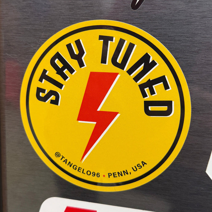 Classic Yellow Stay Tuned Logo Sticker
